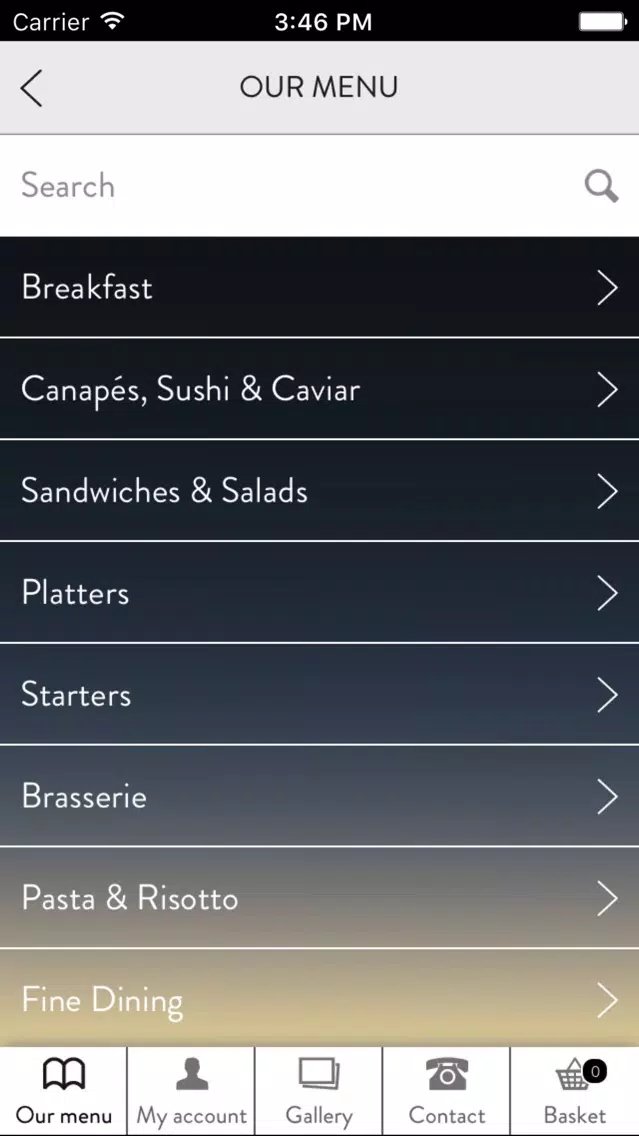 ภาพหน้าจอของ Bon Soirée menu app