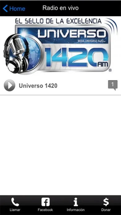 Tangkapan layar Universo 1420