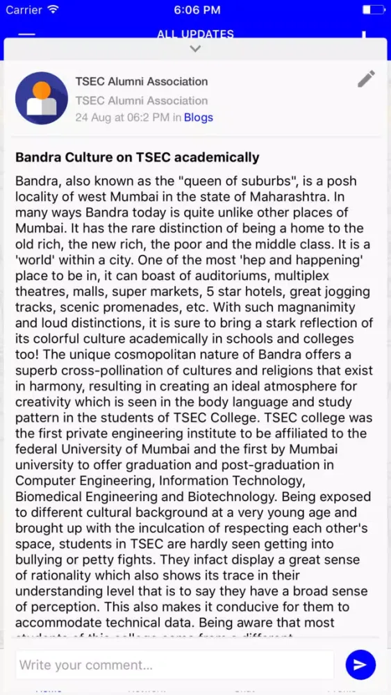 TSEC Alumni Screenshots