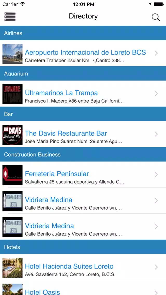 Captures d'écran de Loreto City Guide