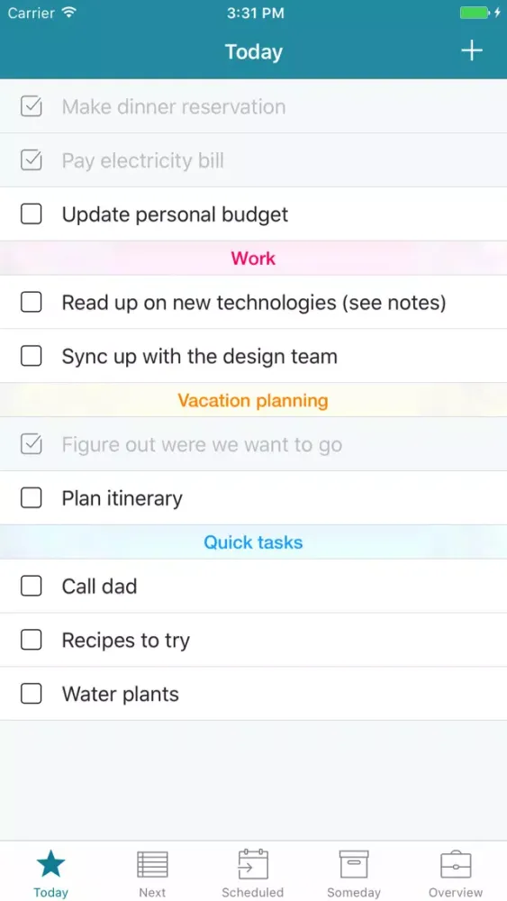 Zrzuty ekranu Mighty - Minimalistic task manager
