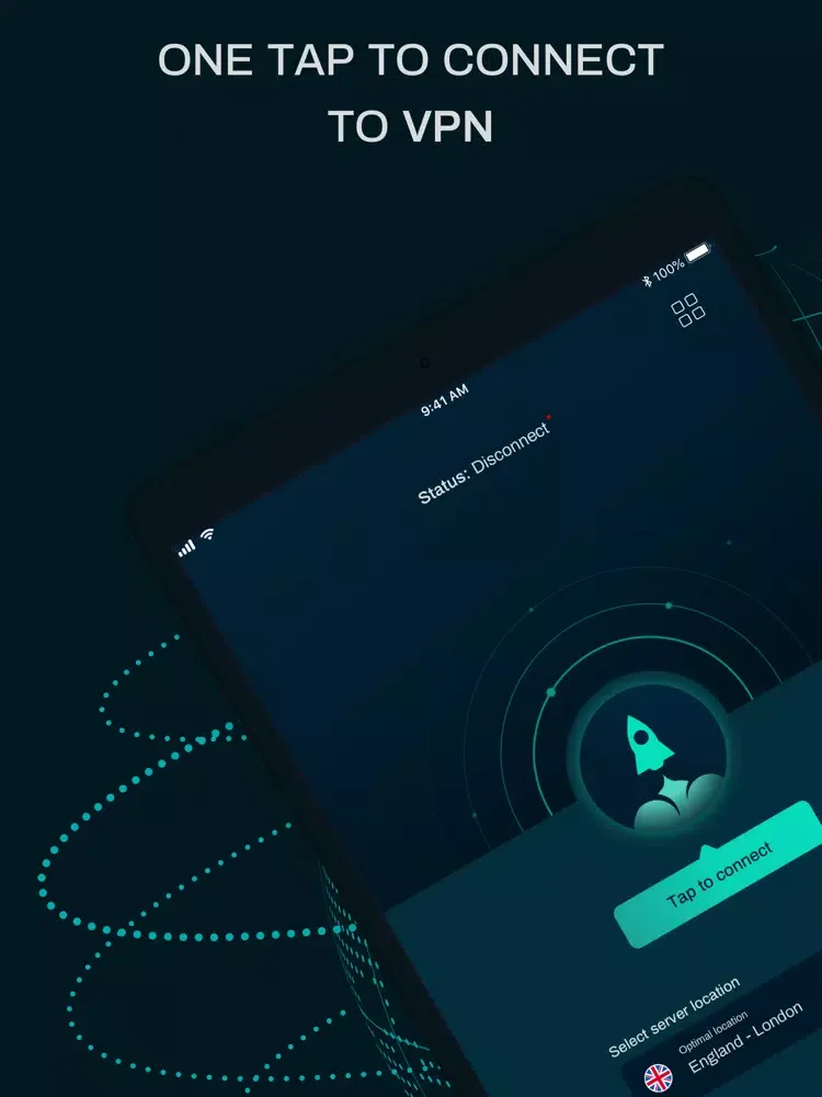 Ảnh chụp màn hình của VPN 100. Anonymous Browser iPad 