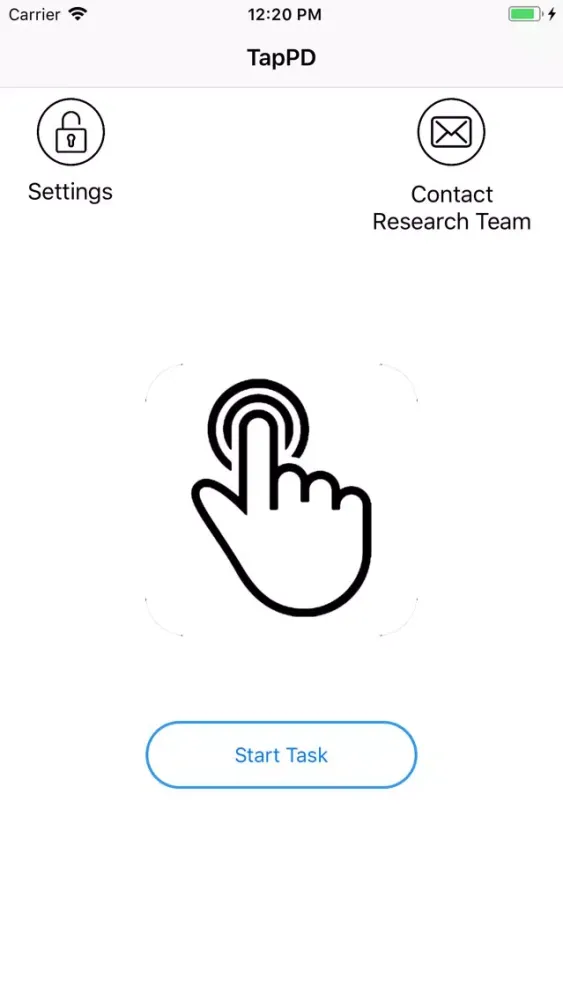 Tangkapan skrin TapPD Research Participant