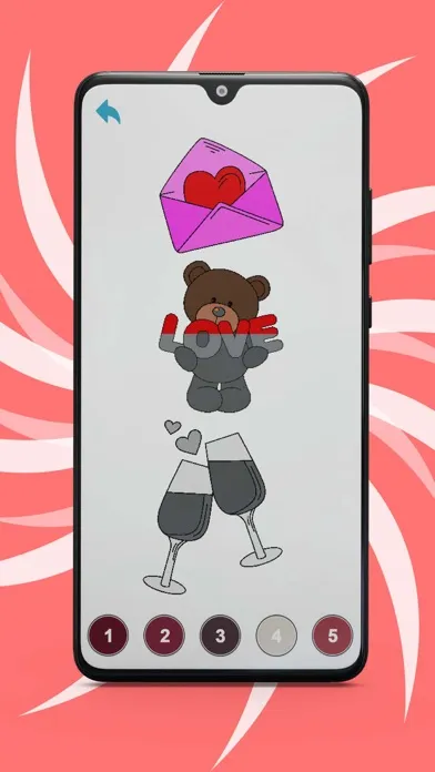Zrzuty ekranu Valentines Pixel Coloring Book