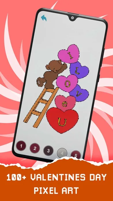 Zrzuty ekranu Valentines Pixel Coloring Book