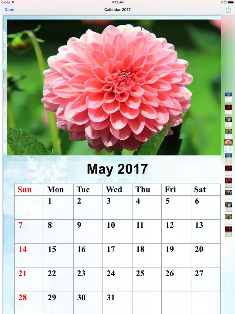Calendar Maker 2017 - Create Photo Calendar as PDF iPad  سکرین شاٹس