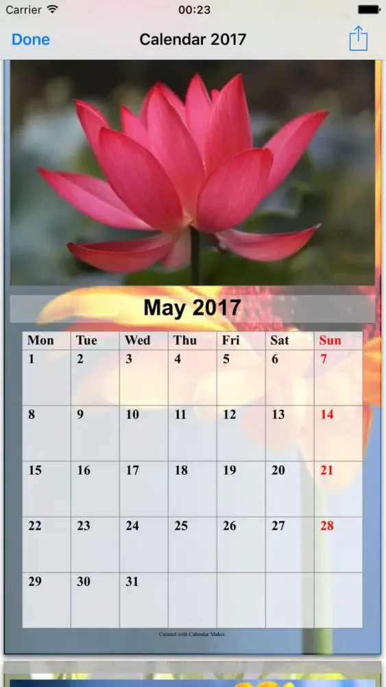 Calendar Maker 2017 - Create Photo Calendar as PDF سکرین شاٹس