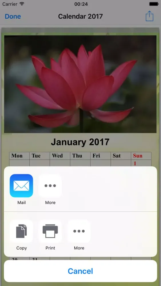 Calendar Maker 2017 - Create Photo Calendar as PDF سکرین شاٹس