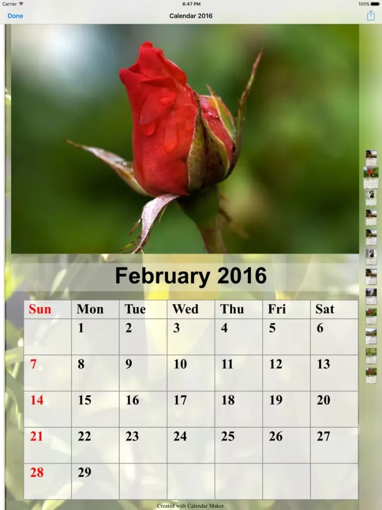 Zrzuty ekranu Calendar Maker 2018 iPad 