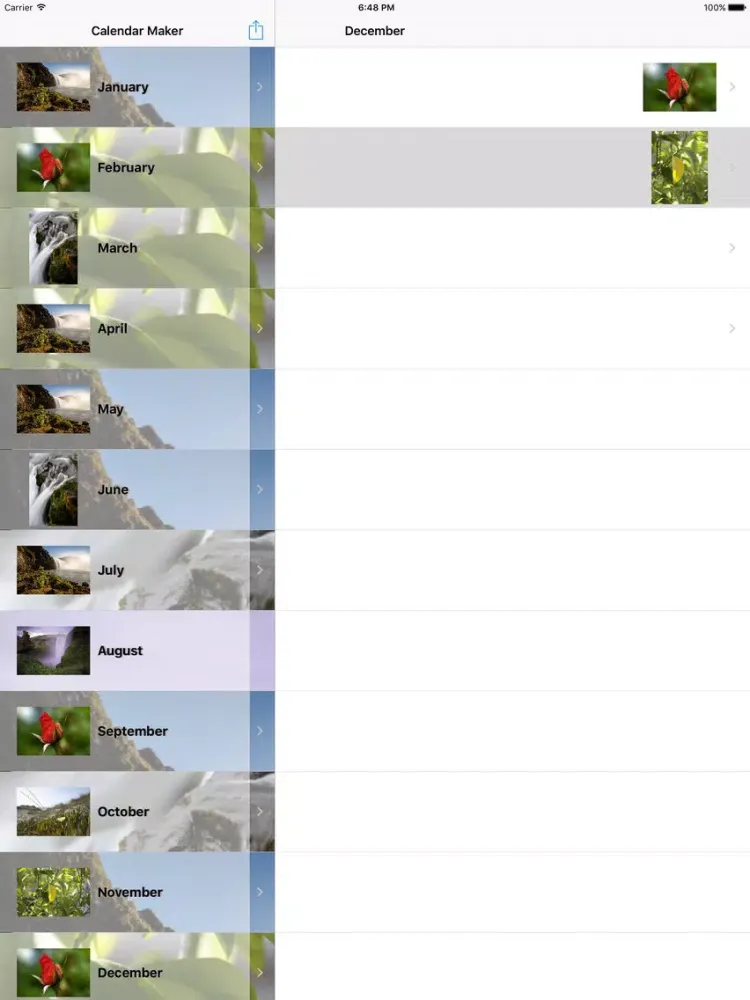 Zrzuty ekranu Calendar Maker 2018 iPad 