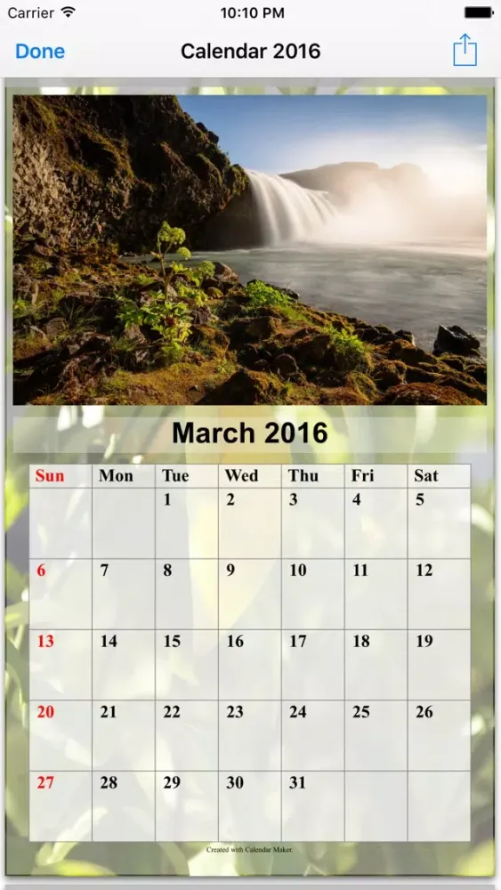 Zrzuty ekranu Calendar Maker 2018