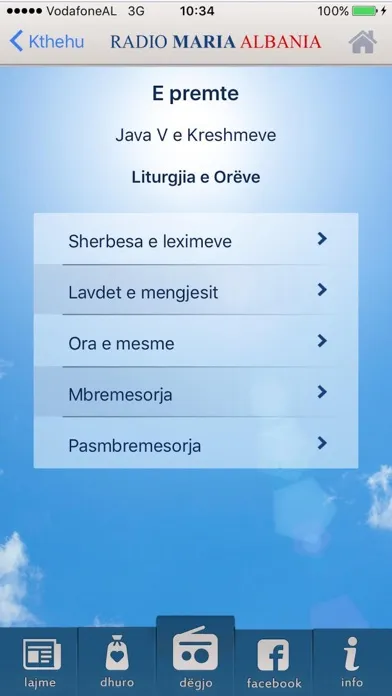 Tangkapan layar Radio Maria Albania