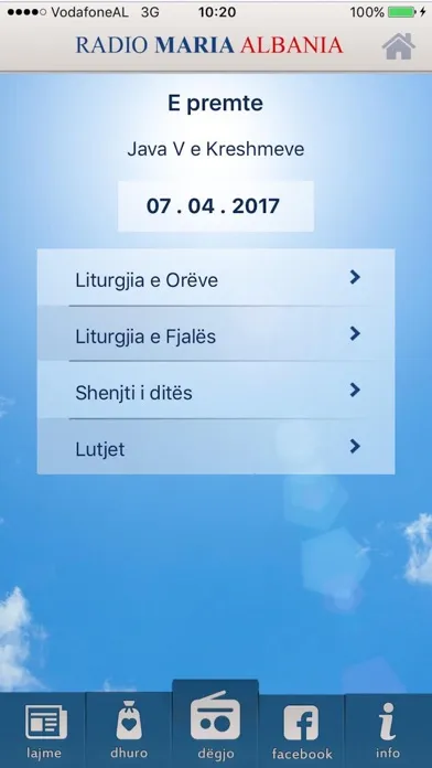 Tangkapan layar Radio Maria Albania