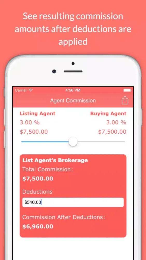 Zrzuty ekranu Real Estate Agent Commission Calculator