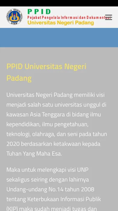 Tangkapan layar UNP PPID