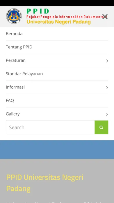 Tangkapan layar UNP PPID