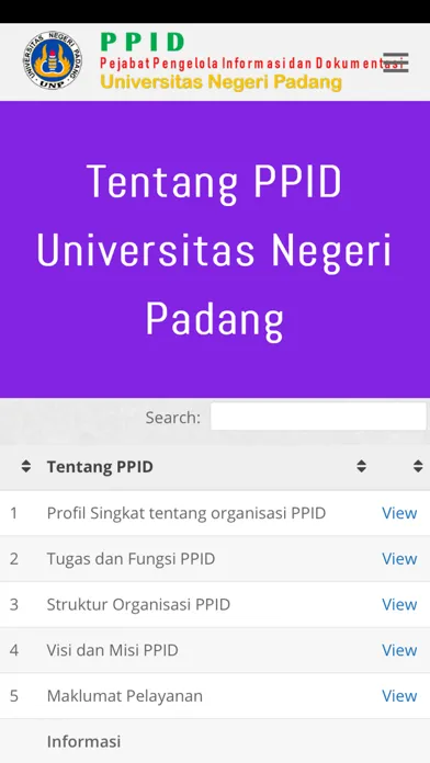 Tangkapan layar UNP PPID