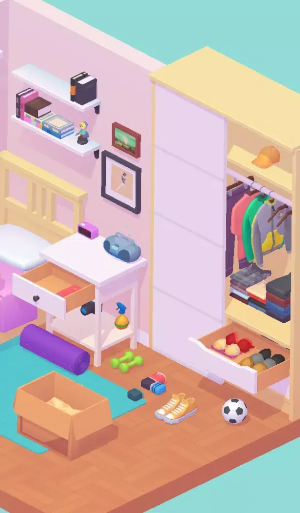 Capturas de tela do Unpacking