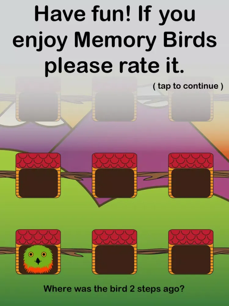 Memory Birds N-Back Game iPad  स्क्रीनशॉट