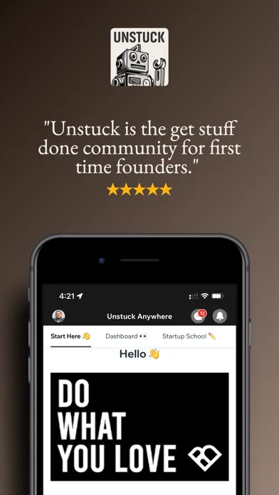 Tangkapan skrin Unstuck Anywhere for Founders