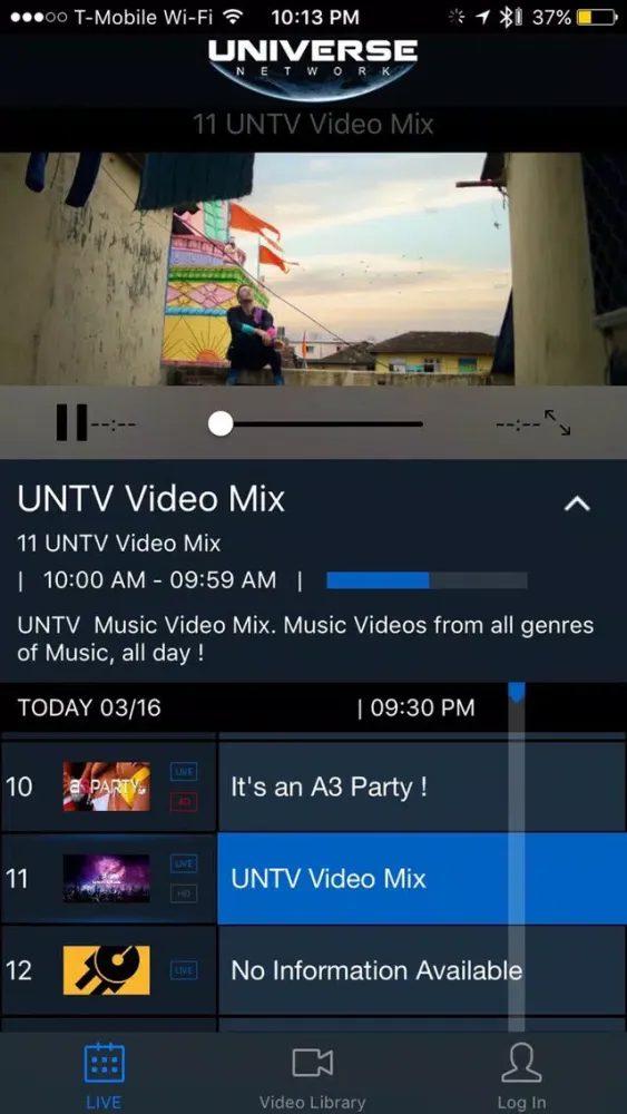 ภาพหน้าจอของ UNTV - Universe Network TV