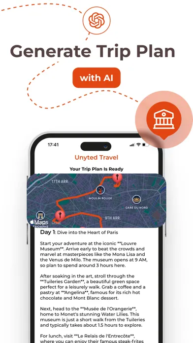 Zrzuty ekranu AI Travel Planner: Itinerary