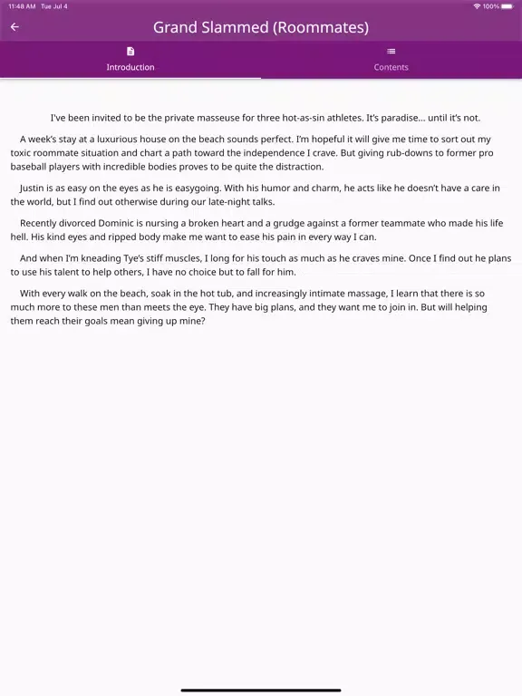 Tangkapan layar Erotic Novels iPad 
