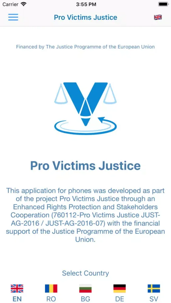 Captures d'écran de Pro Victims Justice