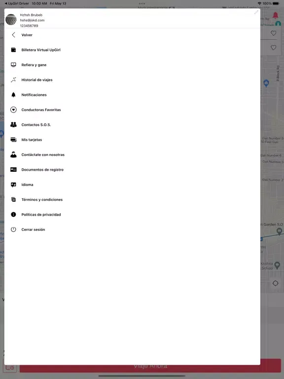 Tangkapan layar UpGirl iPad 