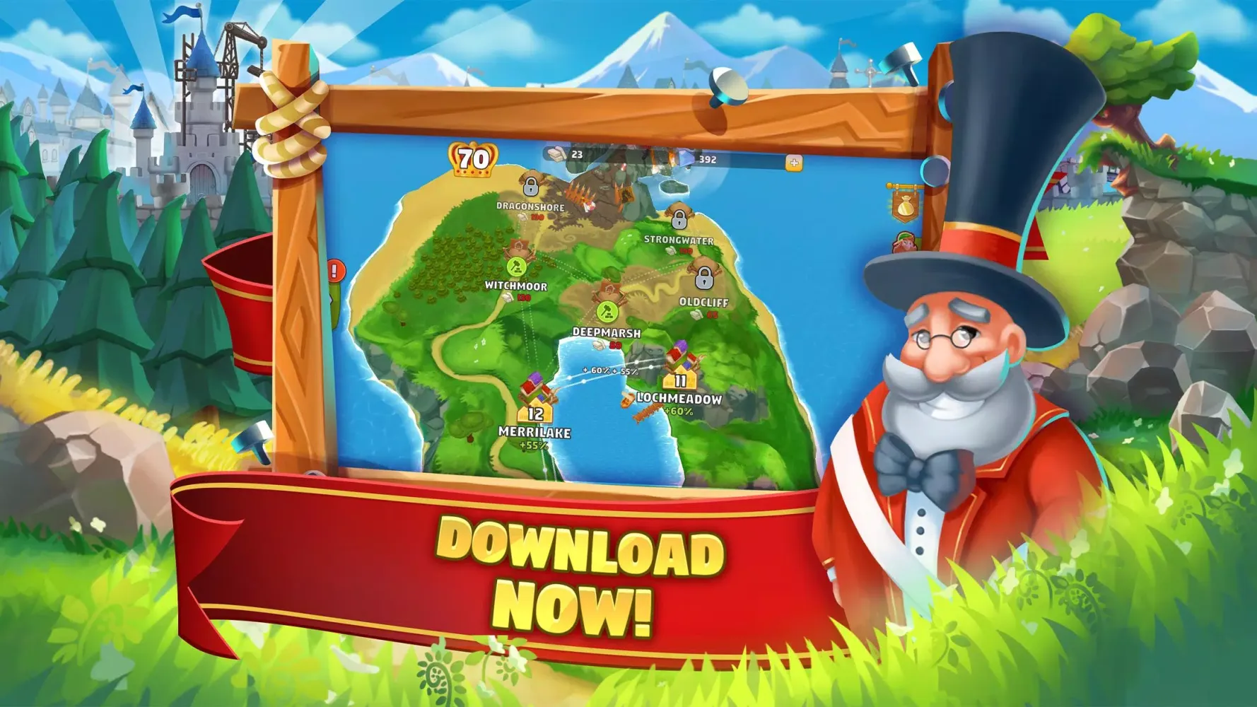 Capturas de tela do Idle Kingdom Builder