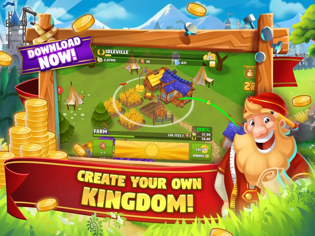 Capturas de tela do Idle Kingdom Builder