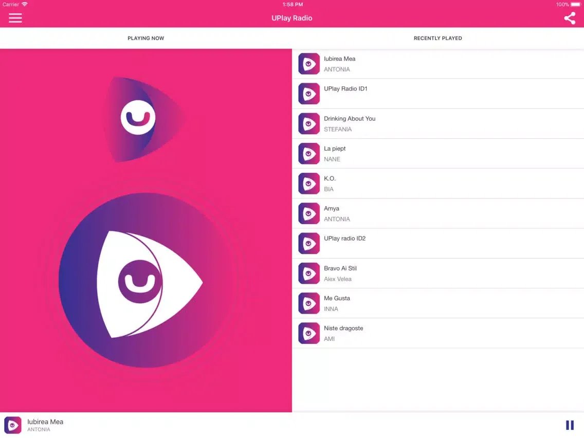 UPlay Radio iPad  스크린샷