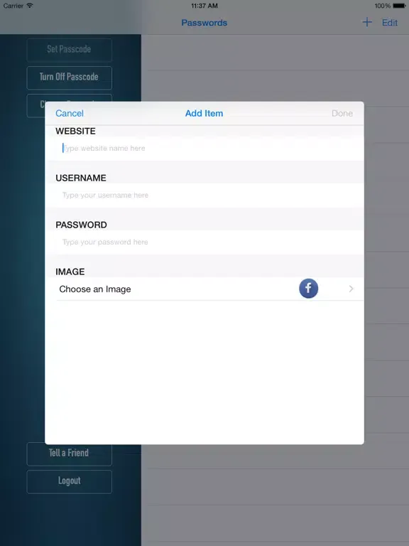Capturas de pantalla de VPass - Save my password login iPad 