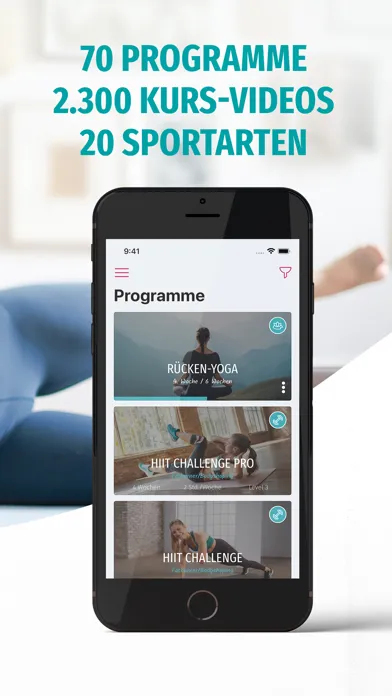 Capturas de tela do fitnessRAUM.de – Home Workouts