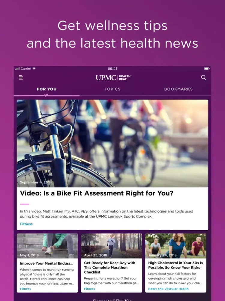 Captures d'écran de UPMC HealthBeat iPad 