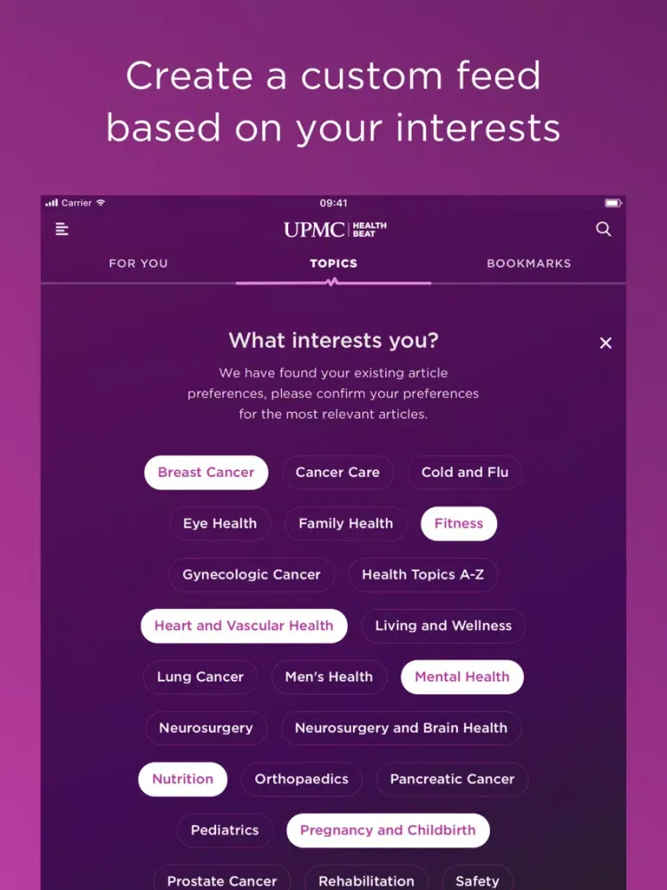 Captures d'écran de UPMC HealthBeat iPad 