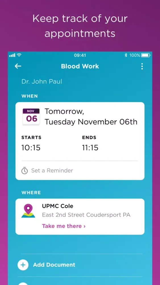 Captures d'écran de UPMC HealthBeat