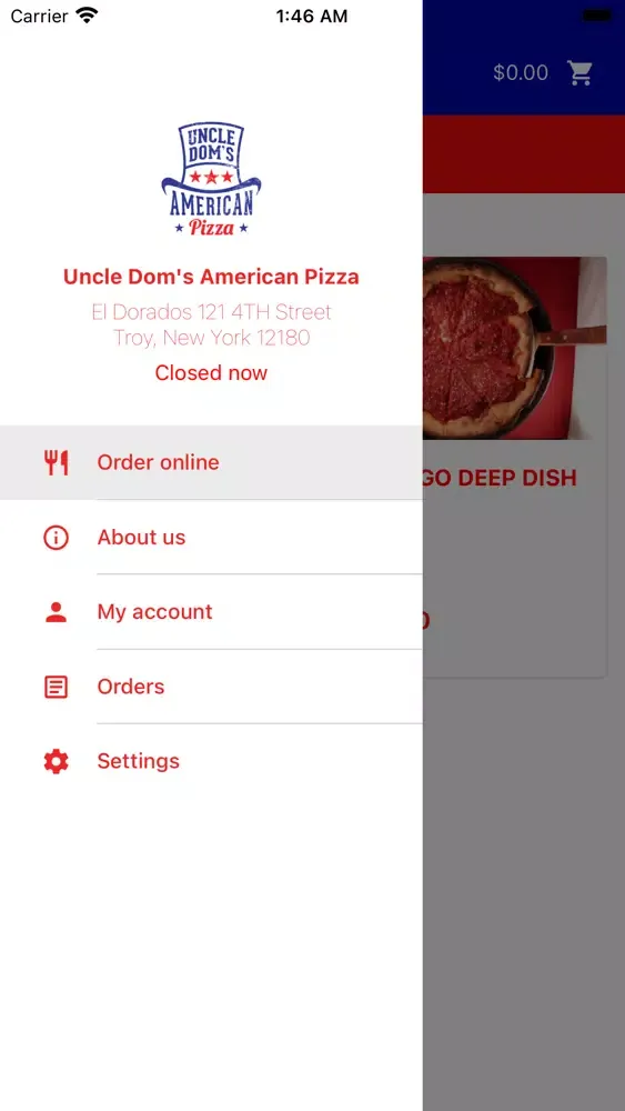 Ảnh chụp màn hình của Uncle Dom's American Pizza
