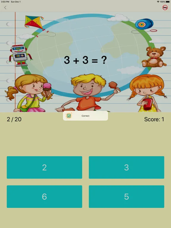 ภาพหน้าจอของ First Grade Math Quiz iPad 