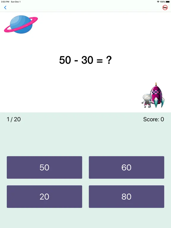 ภาพหน้าจอของ First Grade Math Quiz iPad 