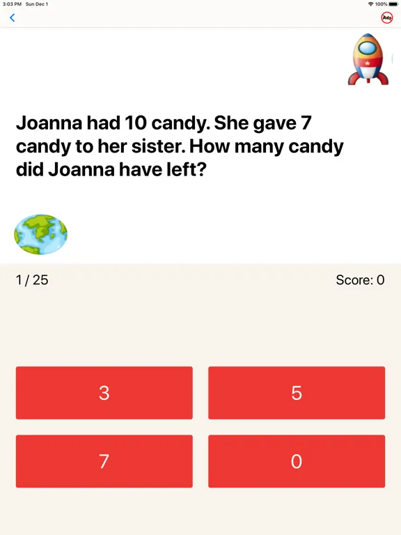 ภาพหน้าจอของ First Grade Math Quiz iPad 