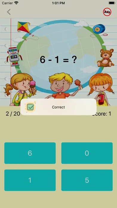 ภาพหน้าจอของ First Grade Math Quiz