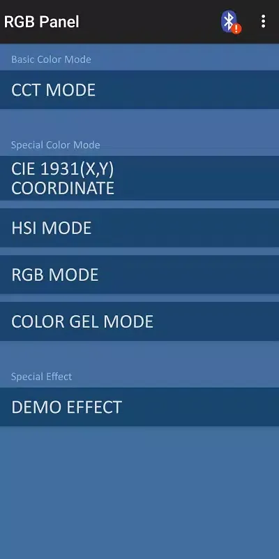 Ảnh chụp màn hình của RGB Panel