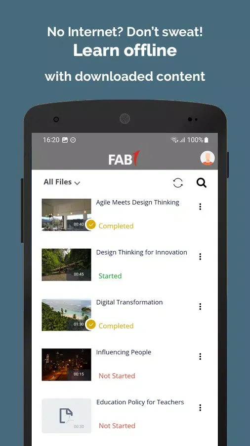 Tangkapan skrin FAB Transformation Skills