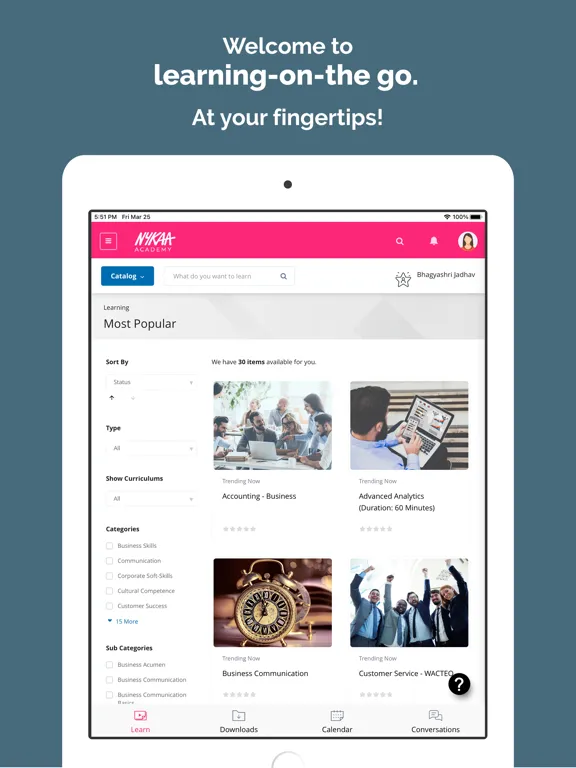 Nykaa Academy iPad  سکرین شاٹس