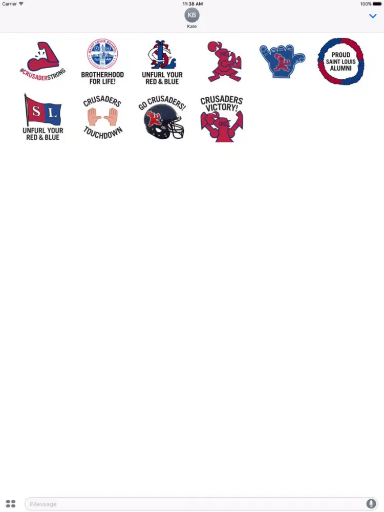 Capturas de tela do Saint Louis Crusaders Stickers iPad 