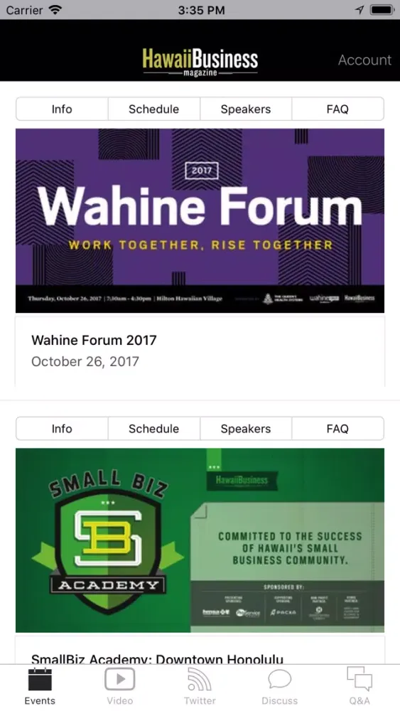 Capturas de tela do Hawaii Business Events