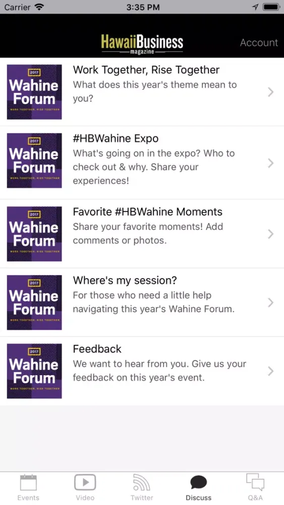 Capturas de tela do Hawaii Business Events