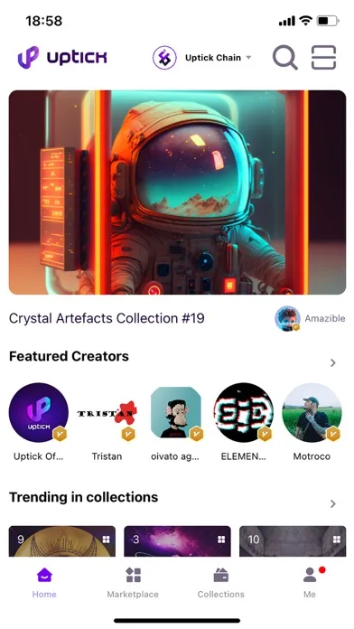 Скриншоты Uptick NFT Marketplace