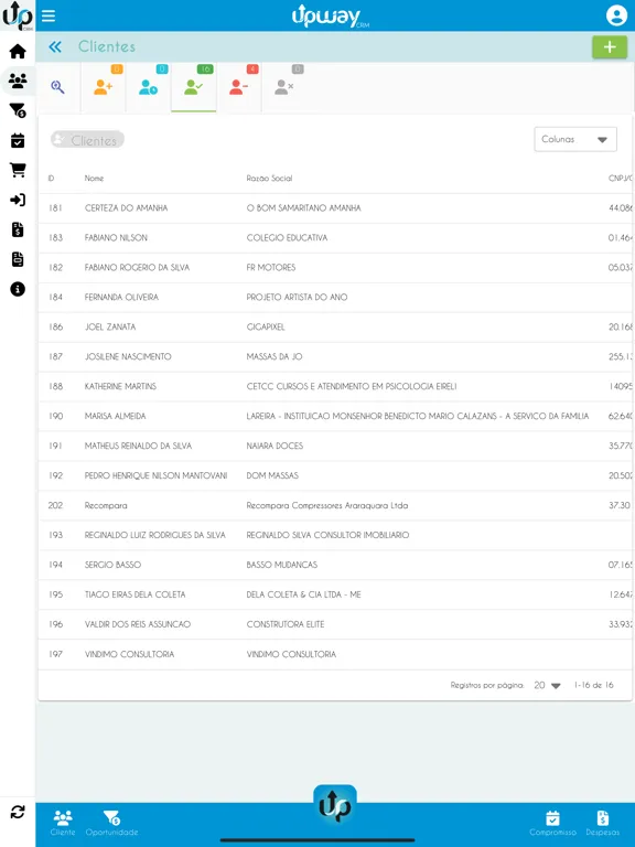 UpWay CRM iPad  Screenshots